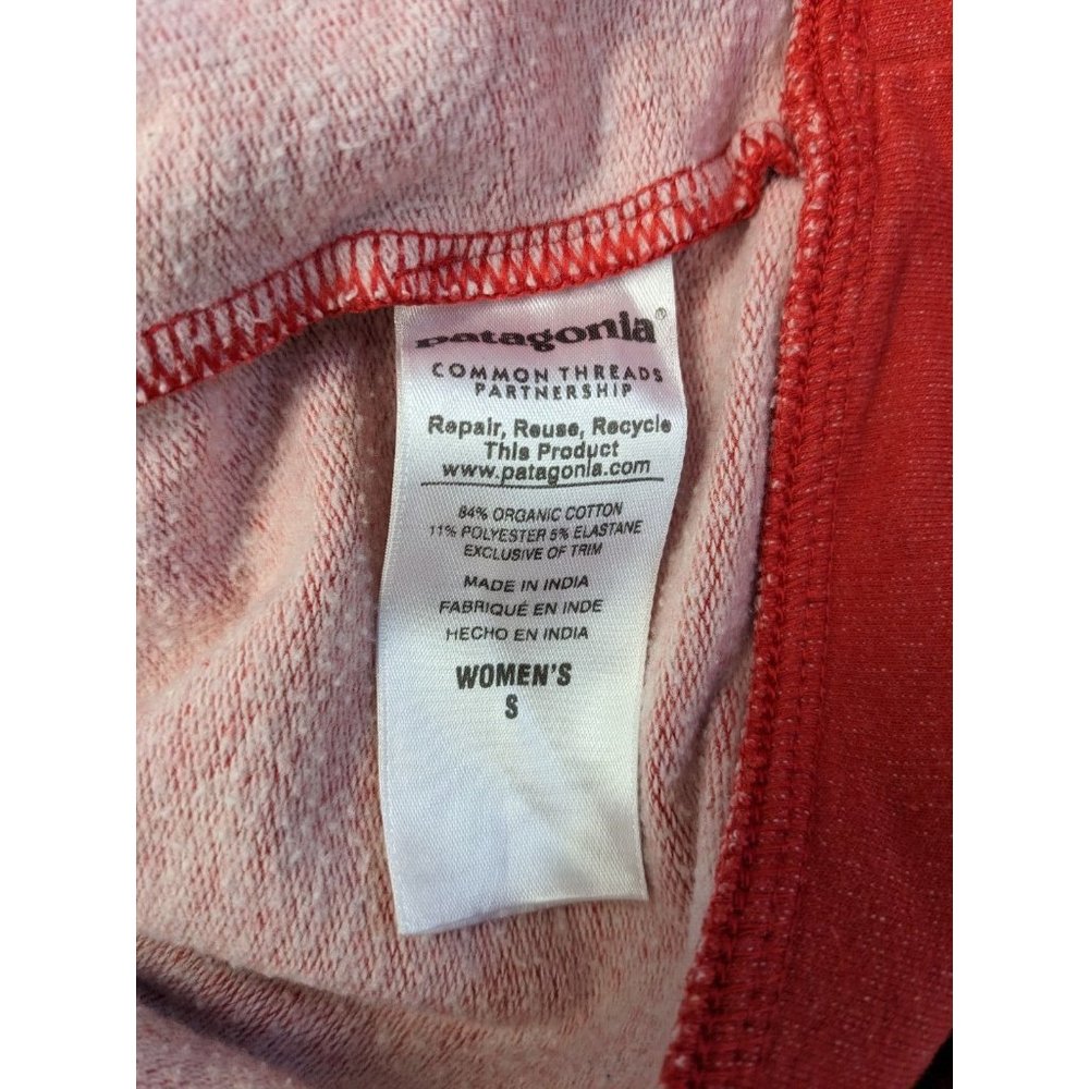 Pantagonia Size Small Zip Up Hoodie Hooded Jacket Red Cotton Blend Long Sleeves - Picture 11 of 11
